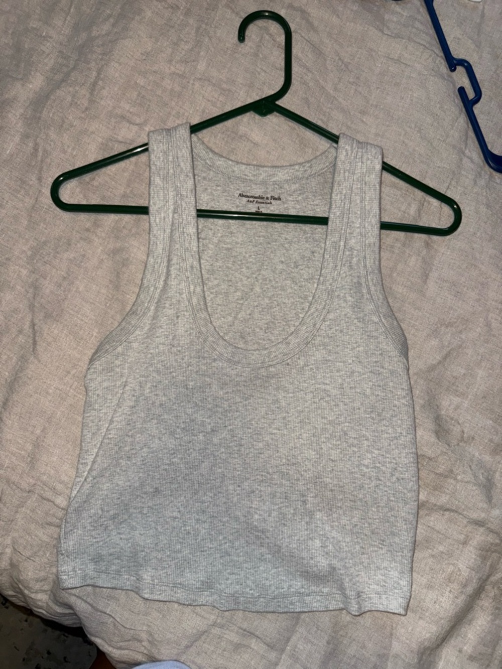 Abercrombie & Fitch Light Gray Ribbed Scoop Tank